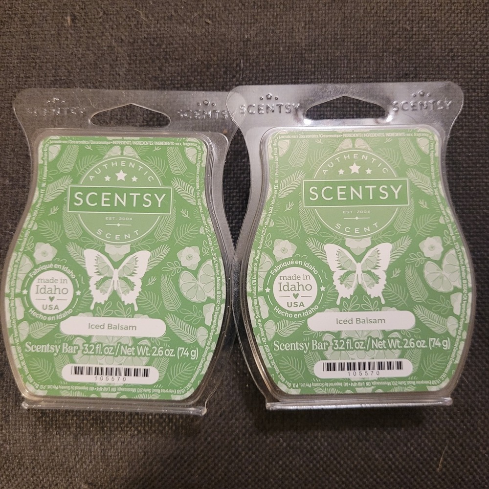 Lot Of 2 New Scentsy Wax - 3.2 oz Bars - Iced Balsam